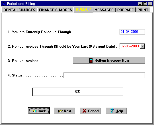 screenshot of roll-up tab