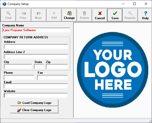 Company Setup Window