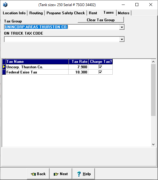 screenshot of tank tax screen